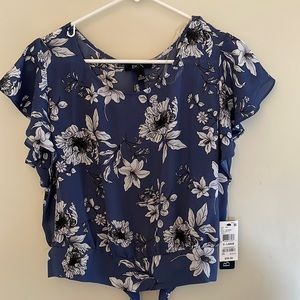 Blue and white flower BCX business casual shirt